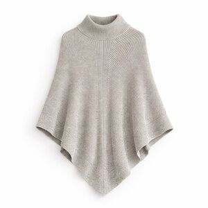Size OS Roots Women’s NWT Snowy Fox Poncho Knit Cozy Winter Layering Cape